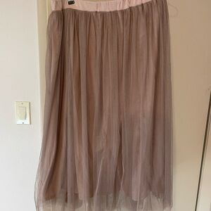 Garnet Hill Mauve Tulle A-Line Skirt
